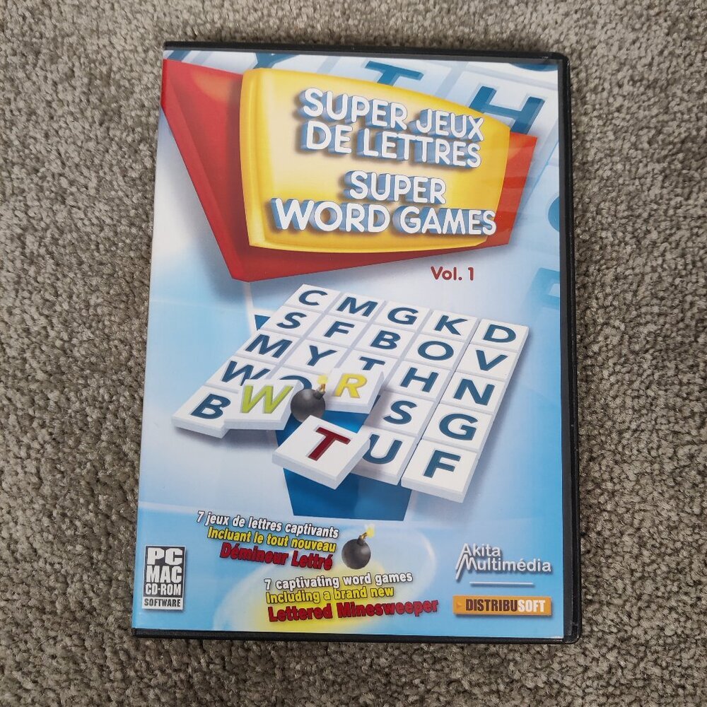 DistribuSOFT Akita Multimedia PC/MAC CD Super Word Games Vol. 1 Play Fun Enjoy